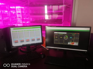 Image of the computer showing the indoor farming sensors